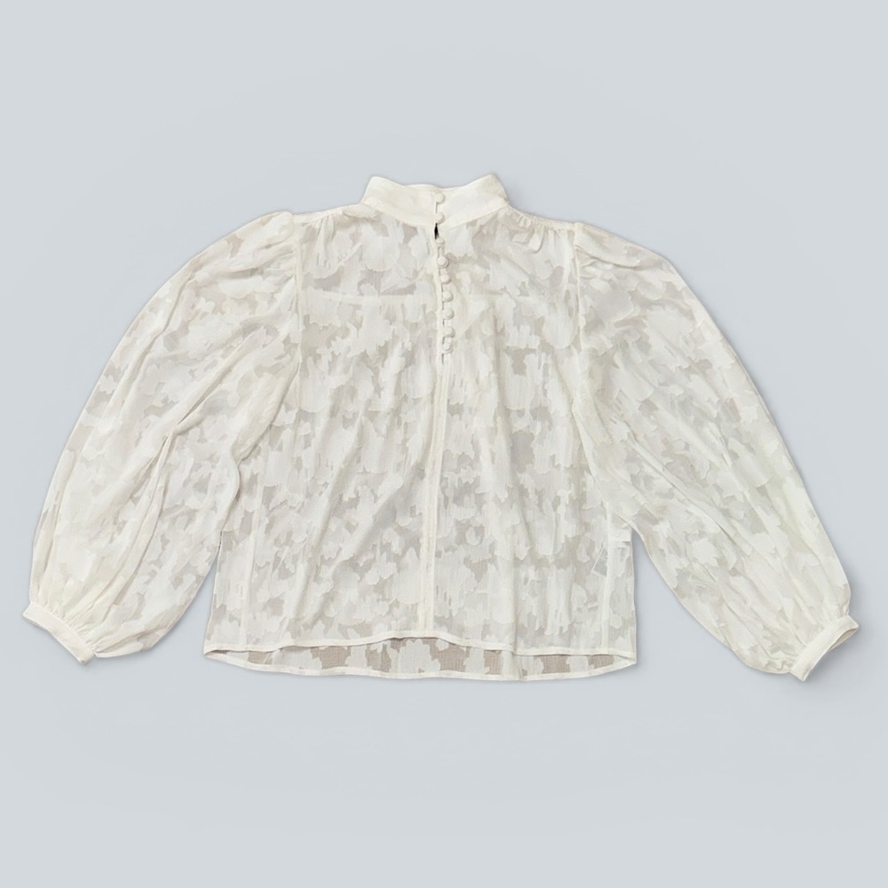 Banana Republic Sheer Floral Jacquard Blouse